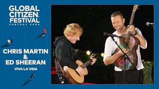 Chris Martin amp Ed Sheerans acoustic Viva la Vida  Global Citizen Festival NYC 2024 [upl. by Introk764]