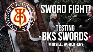 Sword fight testing with Steel Warrior Films [upl. by Allesor350]