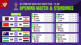 🔴 AFC Asian Cup 2023 Opening Match Schedule amp Standings Table [upl. by Anaes]