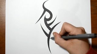 Combining Initials in a Cool Simple Tribal Tattoo Design  REY [upl. by Davita]