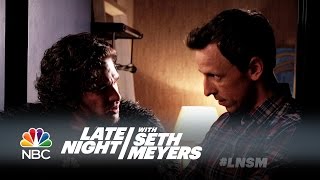 Seth Brings Jon Snow to a Dinner Party  Late Night with Seth Meyers [upl. by Shwalb]