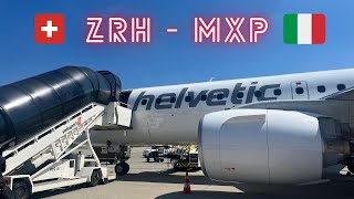 HELVETIC AIRWAYS REPORT Zurich ZRH  Milan Malpensa MXP  Embraer 190  Economy Class [upl. by Adlaremse]