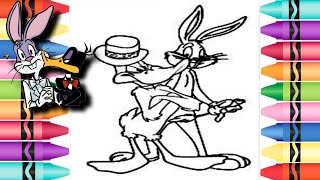 Bugs Bunny and Daffy duck 🦆 drawing 🖌️🎨  Looney tunes cartoon  Episode 09  Colouring craft ✨🌈 [upl. by Ahsenik835]