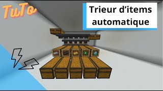 Tuto Minecraft  Trieur d’items automatique  BedrockJava [upl. by Ardyce]