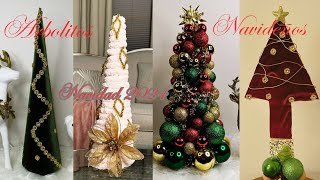 Como decorar Pinitos🎄 Navideños modernos fáciles y elegantes navidad2024 Christmas diy [upl. by Telimay758]