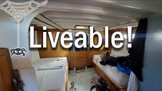 Old Boat Bedroom Reno  My Crusty Chris Craft Liveaboard Cabin Gets A Makeover [upl. by Hackney]