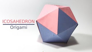 MODULAR ORIGAMI ICOSAHEDRON  HOW TO FOLD [upl. by Ingles]