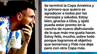 EL MENSAJE DE LIONEL MESSI TRAS GANAR LA COPA AMÉRICA 2024 [upl. by Hal559]