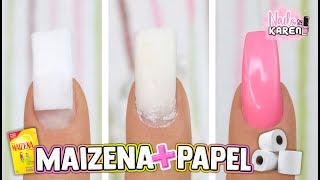 UÑAS POSTIZAS con PAPEL HIGIÉNICO y MAIZENA [upl. by Willman377]