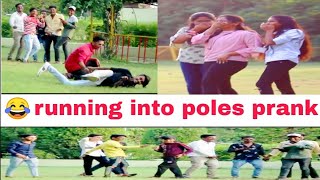 running into poles while staring at girls prank  funny video  comedy video  nanded video viral [upl. by Ilse]