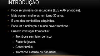 Síndrome do Anticorpo Antifosfolipídeo [upl. by Akimak196]