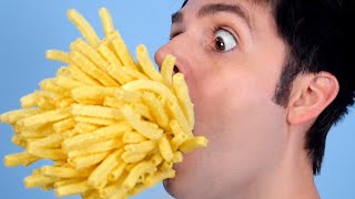 MOST FRIES IN MOUTH WORLD RECORD [upl. by Hurlow663]