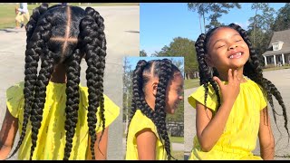 How To 6 Jumbo Box Braids So cute amp Easy [upl. by Eiddal]