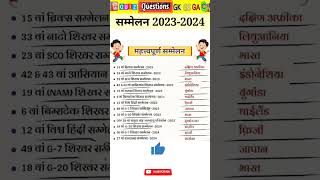 Summits 2024 Current Affairs  शिखर सम्मेलन 2024  Important Summits 2024  Sammelan 2024 shorts [upl. by Hyacinth391]