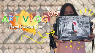 👜 Hand Painted Bag ❣️Call It Spring I Art Vlog 09❣️ [upl. by Laubin]