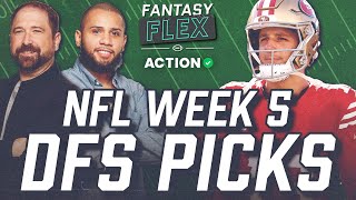 NFL Week 5 DFS Picks amp Fantasy Lineup Advice Fantasy Football Starts amp Sits  Fantasy Flex [upl. by Llenor823]