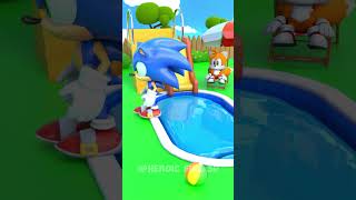 Sonic Installed Water Slide In His House 😄FunnyAnimation shorts blenderanimation [upl. by Einal61]