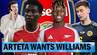 Nico Williams To Arsenal Transfer Contemplated  Kierney Tierney EUROS Over  CozierDuberry Hint [upl. by Caldera]