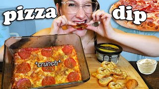 Pepperoni Cheese Pizza Dip Mukbang  Recipe [upl. by Cyril]