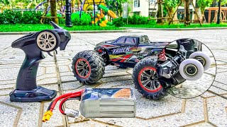 Xinlehong 9125 RC truck upgrade Wheelie bar and 3s battery [upl. by Liartnod]