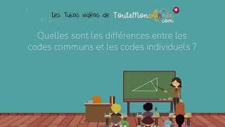 Tuto  Codes communsindividuels  quelles sont les différences [upl. by Mimajneb]