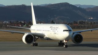 Nordwind Airlines Boeing 777 landing at Graz Airport  VPBJO [upl. by Yellac]