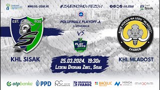 PRVENSTVO HRVATSKE U HOKEJU NA LEDU PLAYOFF POLUFINALE G3 KHL SISAK VS KHL MLADOST [upl. by Esinek]