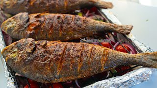 Tasty Oven Grilled Whole Sea Bream with Tomatoes and Onion [upl. by Obediah]