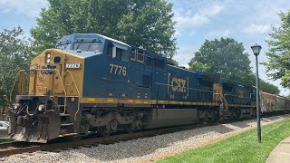 CSX 7776 leads ammo train S890 hauling through waxhaw 5232023 [upl. by Norval]