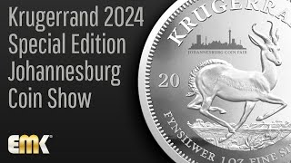 Krügerrand 2024 Sonderausgabe Münzmesse Johannesburg 1 Oz Silber Polierte Platte [upl. by Hanah640]