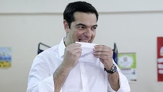 Greece Alexis Tsipras among the first to vote [upl. by Flieger]