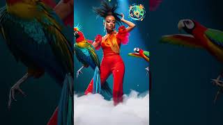 a woman fuses with a parrot on AGT americagottalent agt magic talent shorts [upl. by Hsuk]