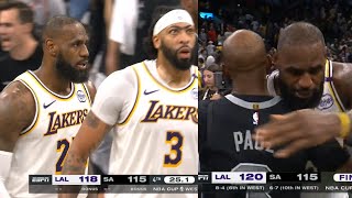 LeBron James clutch layup vs Spurs then shows love to Chris Paul after the game [upl. by Artenahs]