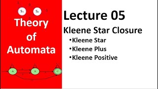 Kleene Star Closure  Kleene Plus  Kleene Positive in Theory of Automata Lecture 05  Full Course [upl. by Eelamme]