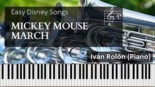 Mickey Mouse March 🐭 │ ► Easy Piano Tutorial ♫ [upl. by Ydahs]