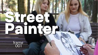 The Painter  caricaturist creates funny portraits right on the street 001 [upl. by Maleen595]