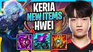 KERIA TRIES HWEI SUPPORT WITH NEW ITEMS  T1 Keria Plays Hwei Support vs Zilean Season 2024 [upl. by Kronick]