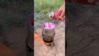 Survival Skills mom show wash hands to save soap in forest camping outdoor bushcraft lifehacks [upl. by Emelita]