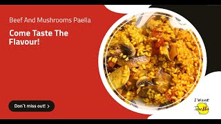 Delicious Beef and Mushroom Paella A Mouthwatering Recipe [upl. by Charmane]