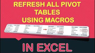 Refresh All Pivot Tables Using Macros In Excel [upl. by Corydon393]