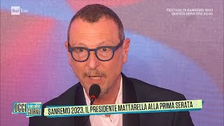 Sanremo 2023 il Presidente Mattarella alla prima serata  Oggi è un altro giorno 07022023 [upl. by Atteval]