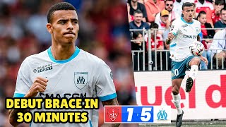 Mason Greenwood Nets Brace in 30 Minutes of League 1 Debut For Marseille vs Brest [upl. by Ennove]