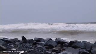 Pondicherry beach due to Fengal cyclone [upl. by Aikaj]