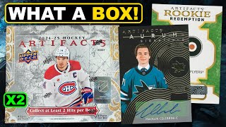 MACKLIN CELEBRINI FIRST NHL RPAS Opening 2 Boxes of 202425 Upper Deck Artifacts Hockey Hobby [upl. by Wilkins]