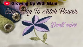 Embroidery Design  Easy Way To Stitch Embroidery Flower [upl. by Ina]