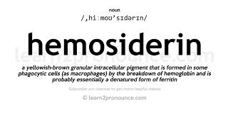 Pronunciation of Hemosiderin  Definition of Hemosiderin [upl. by Divaj]