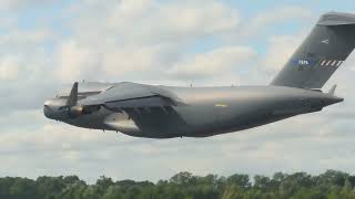 NATO Strategic Airlift Capability Boeing C17 Globemaster III 01 Wing Wave departing RIAT 2024 [upl. by Analaf453]