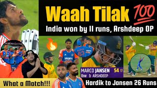 Gazab Victory 🇮🇳 Brilliant Tilak Varma 💯  Unbelievable Jansen 🔥 India vs South Africa 3rd T20 [upl. by Grissel913]