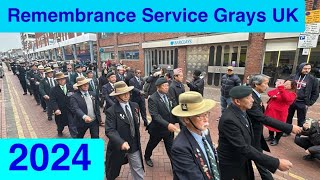 remembrance service 2024 Grays UK [upl. by Mcgregor152]