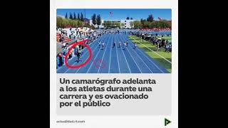 camarógrafo gana una carrera de atletismo  camarógrafo corre más rápido que los atletas en China [upl. by Wun]